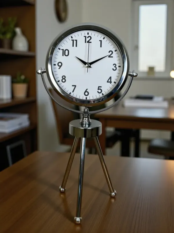 Krom Metal Masa Saati 45 x 26 cm · Model MT-2001K