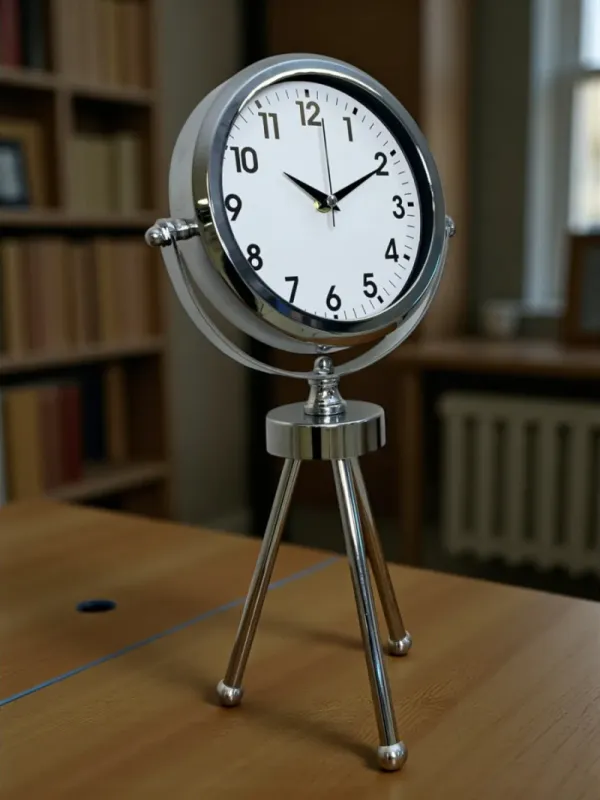Krom Metal Masa Saati 45 x 26 cm · Model MT-2001K