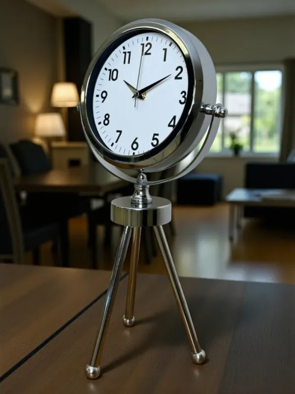 Krom Metal Masa Saati 45 x 26 cm · Model MT-2001K