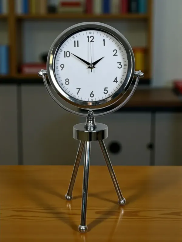 Krom Metal Masa Saati 45 x 26 cm · Model MT-2005K
