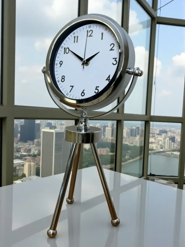 Krom Metal Masa Saati 45 x 26 cm · Model MT-2005K