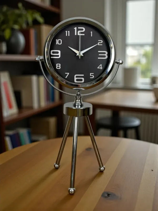 Krom Metal Masa Saati 45 x 26 cm · Model MT-2009K