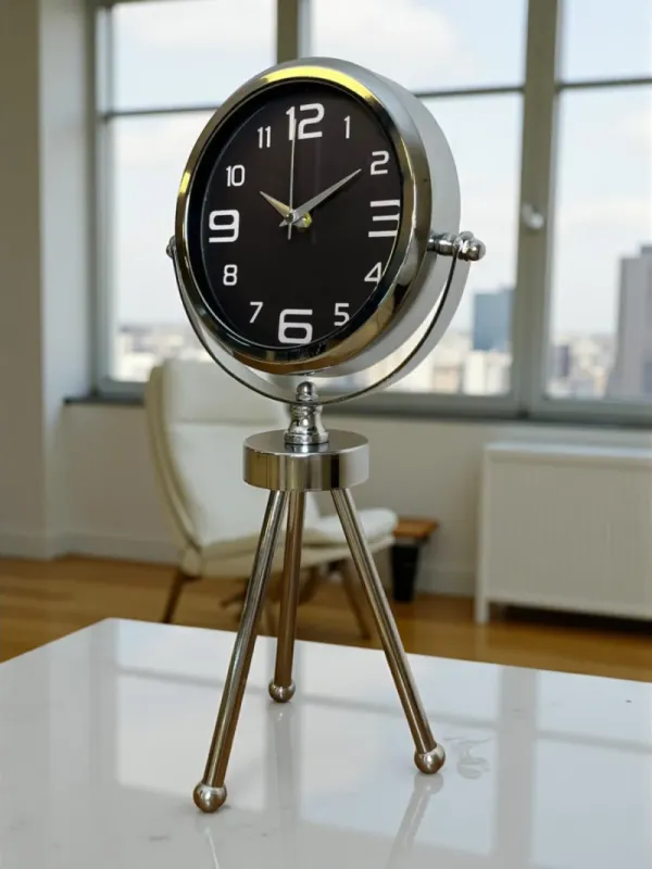Krom Metal Masa Saati 45 x 26 cm · Model MT-2009K