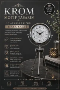Krom Metal Masa Saati 45 x 26 cm · Model MT-2019K