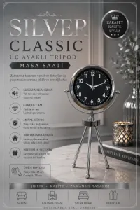 Krom Metal Masa Saati 45 x 26 cm · Model MT-2031K