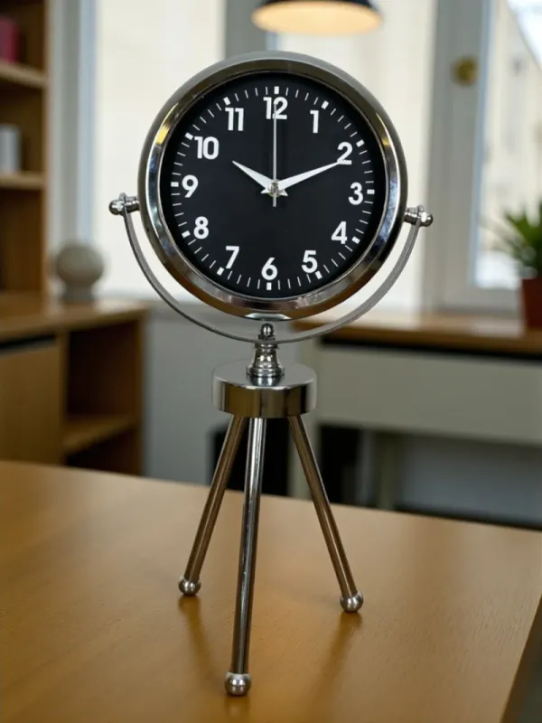 Krom Metal Masa Saati 45 x 26 cm · Model MT-2031K