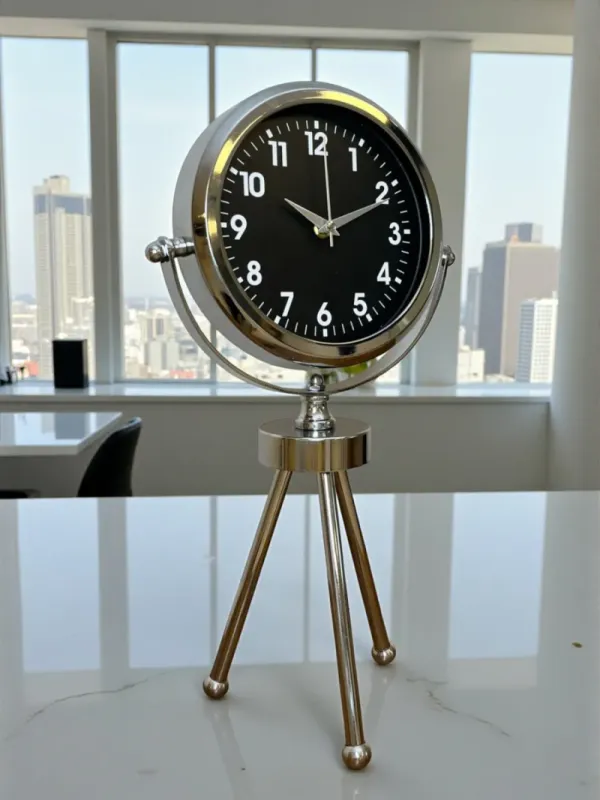 Krom Metal Masa Saati 45 x 26 cm · Model MT-2031K