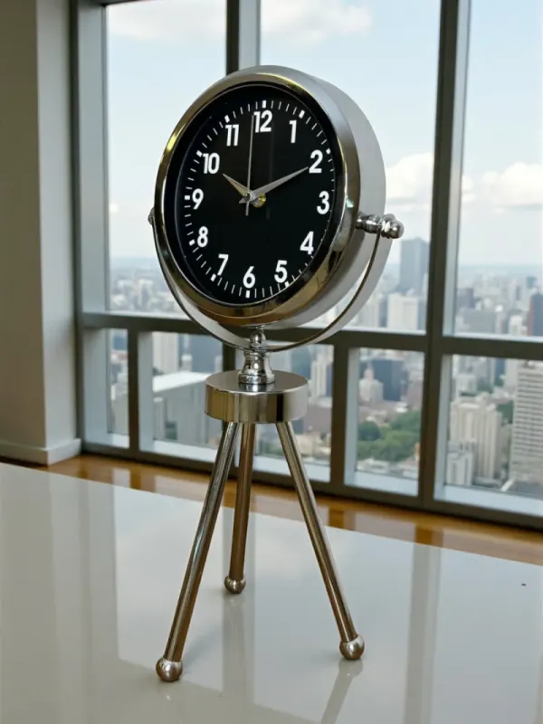 Krom Metal Masa Saati 45 x 26 cm · Model MT-2031K