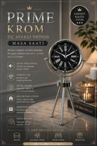 Krom Metal Masa Saati 45 x 26 cm · Model MT-2059K