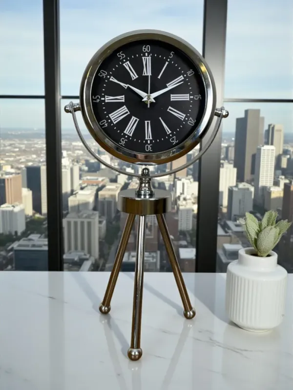 Krom Metal Masa Saati 45 x 26 cm · Model MT-2059K