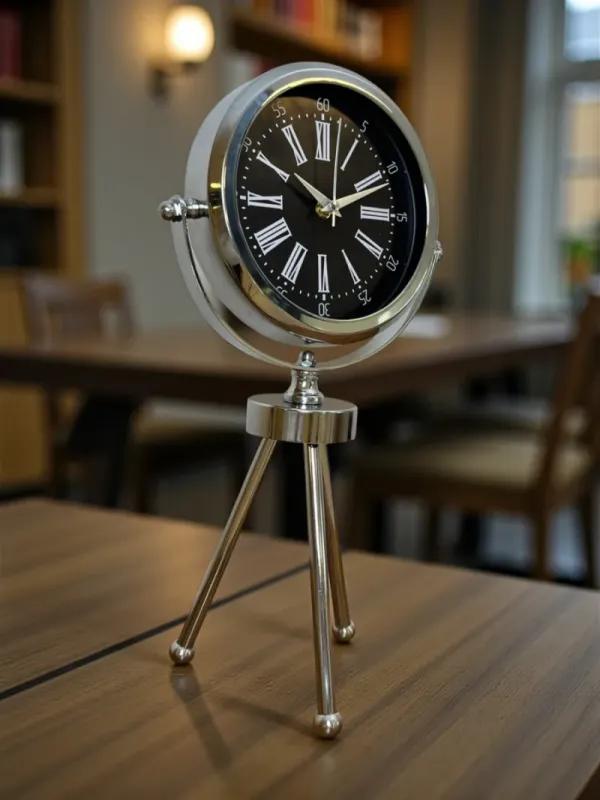 Krom Metal Masa Saati 45 x 26 cm · Model MT-2059K
