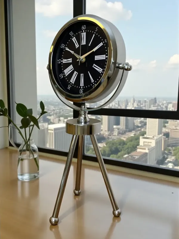 Krom Metal Masa Saati 45 x 26 cm · Model MT-2059K