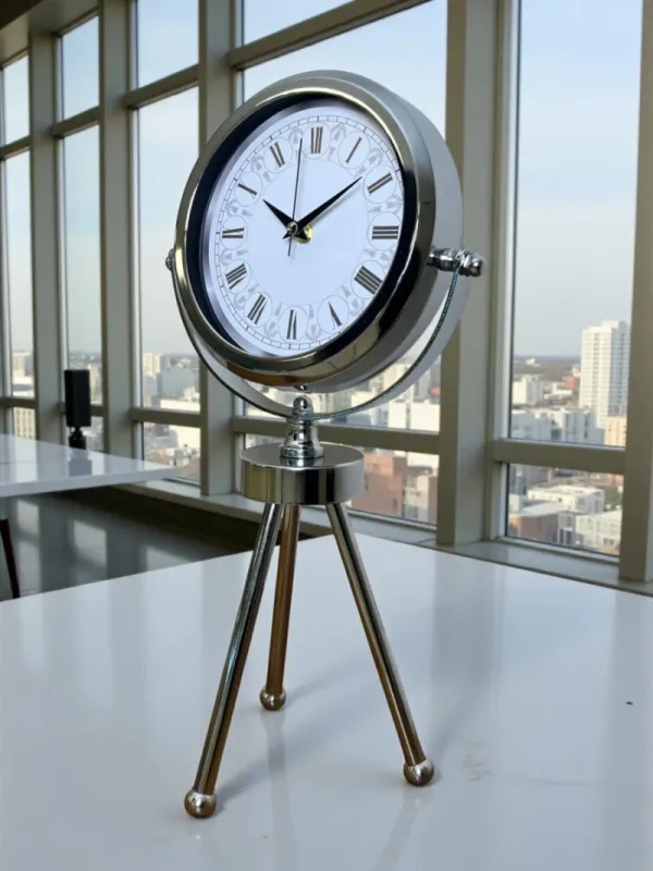 Krom Metal Masa Saati 45 x 26 cm · Model MT-2063K
