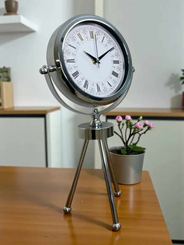 Krom Metal Masa Saati 45 x 26 cm · Model MT-2063K
