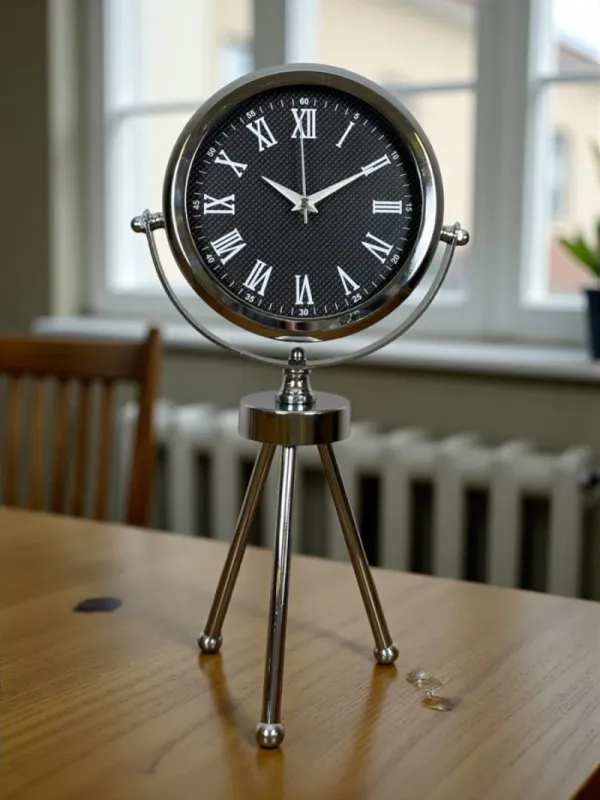 Krom Metal Masa Saati 45 x 26 cm · Model MT-2090K