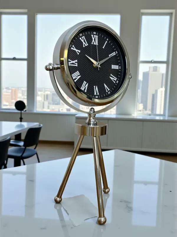 Krom Metal Masa Saati 45 x 26 cm · Model MT-2090K