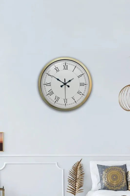 Roma Rakamlı Retro Görünümlü Eskitme Metal Duvar Saati 40 cm · Model 4055E