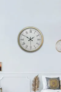 Roma Rakamlı Retro Görünümlü Eskitme Metal Duvar Saati 40 cm · Model 4055E
