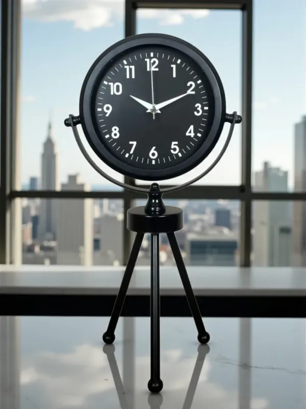 Siyah Metal Masa Saati 45 x 26 cm · Model MT-2031B