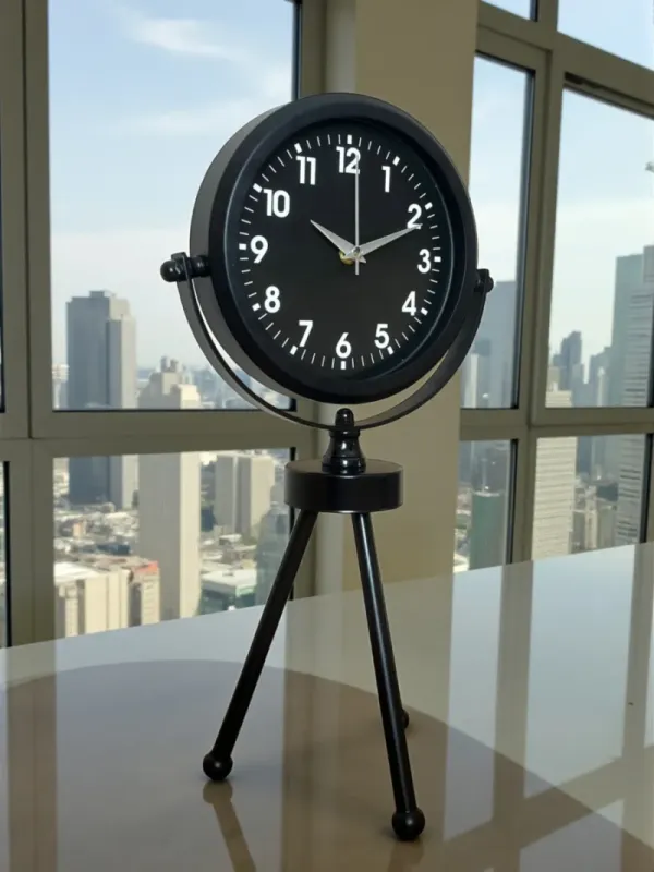Siyah Metal Masa Saati 45 x 26 cm · Model MT-2031B