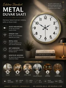 Eskitme Metal Duvar Saati 40 cm · Model 4001E