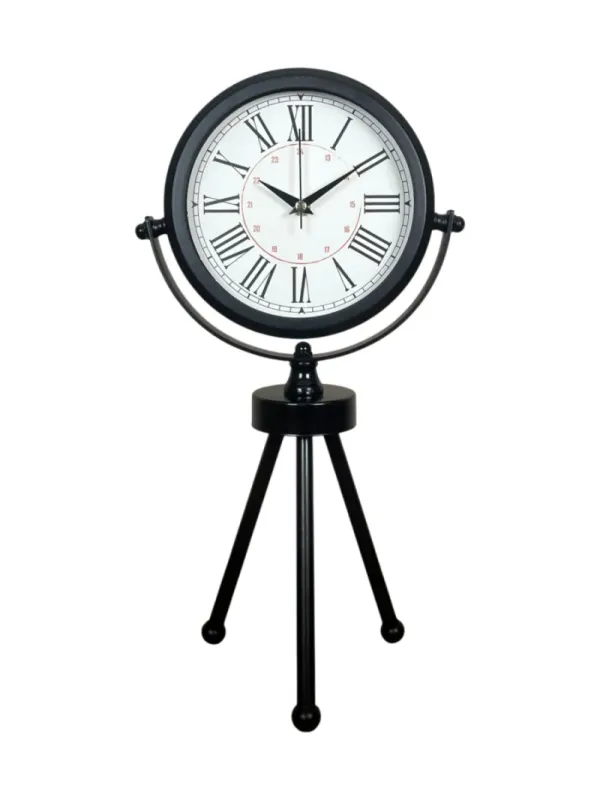 Roma Rakamlı Siyah Metal Masa Saati 45 x 26 cm · Model MT-2052B