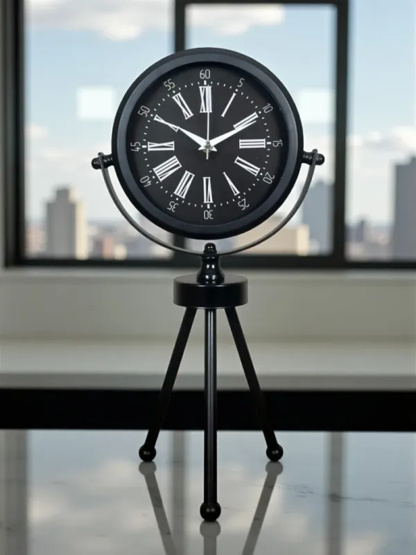 Siyah Metal Masa Saati 45 x 26 cm · Model MT-2059B