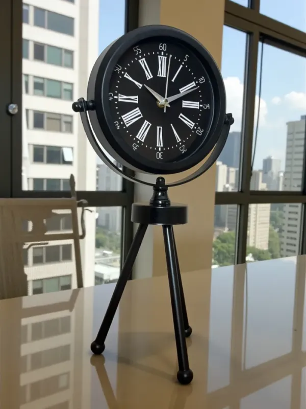 Siyah Metal Masa Saati 45 x 26 cm · Model MT-2059B