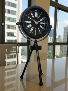 Siyah Metal Masa Saati 45 x 26 cm · Model MT-2059B