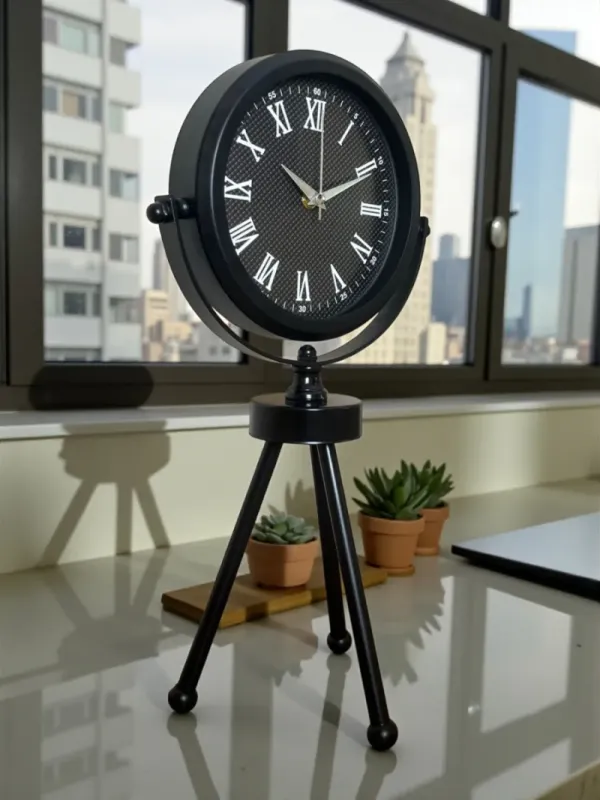 Siyah Metal Masa Saati 45 x 26 cm · Model MT-2090B