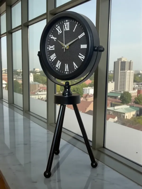 Siyah Metal Masa Saati 45 x 26 cm · Model MT-2090B