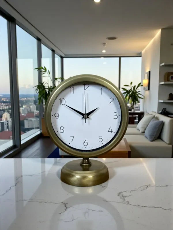 Retro Görünümlü Eskitme Metal Masa Saati 25 x 20 cm · Model MS-2004E