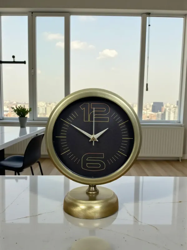 Retro Görünümlü Eskitme Metal Masa Saati 25 x 20 cm · Model MS-2012E