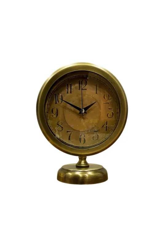 Retro Görünümlü Eskitme Metal Masa Saati 25 x 20 cm · Model MS-2015E