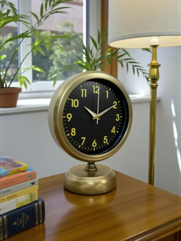 Retro Görünümlü Eskitme Metal Masa Saati 25 x 20 cm · Model MS-2023E