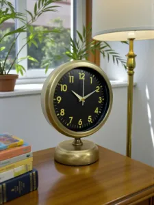 Retro Görünümlü Eskitme Metal Masa Saati 25 x 20 cm · Model MS-2023E