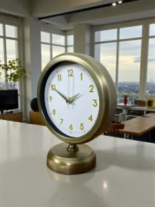 Retro Görünümlü Eskitme Metal Masa Saati 25 x 20 cm · Model MS-2043E
