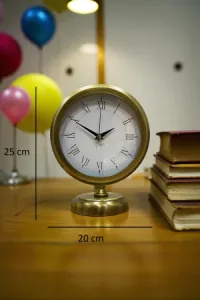 Retro Görünümlü Eskitme Metal Masa Saati 25 x 20 cm · Model MS-2055E