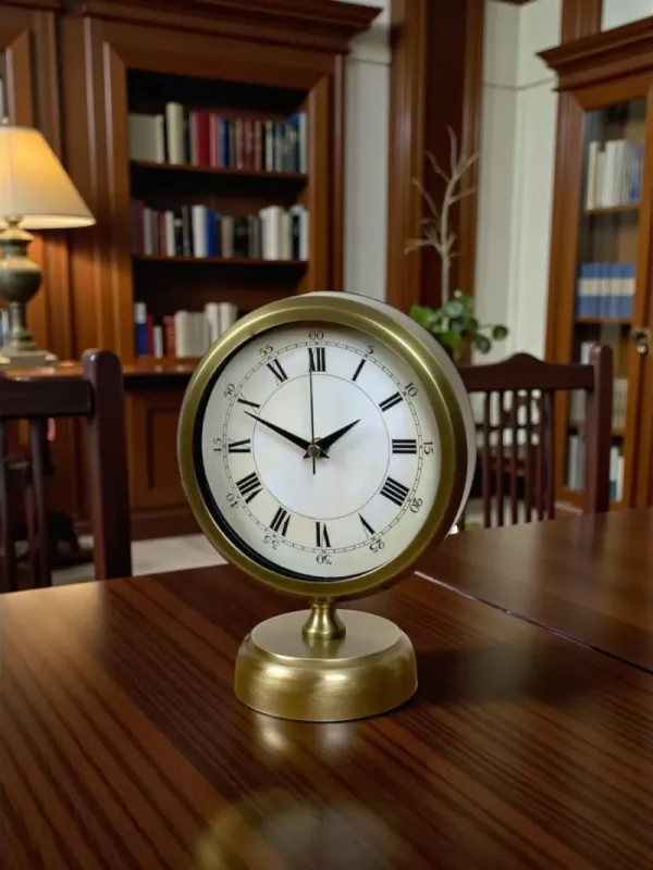 Retro Görünümlü Eskitme Metal Masa Saati 25 x 20 cm · Model MS-2056E