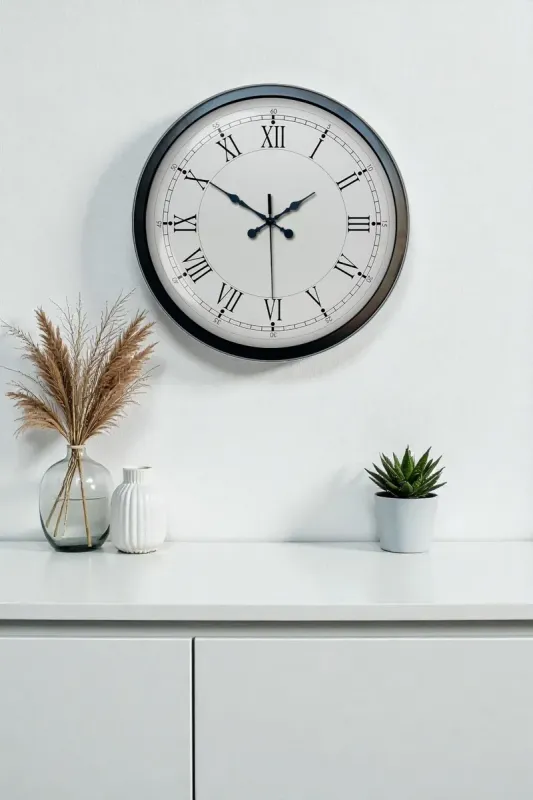 Retro Görünümlü Siyah Metal Duvar Saati 40 cm · Model 4055B