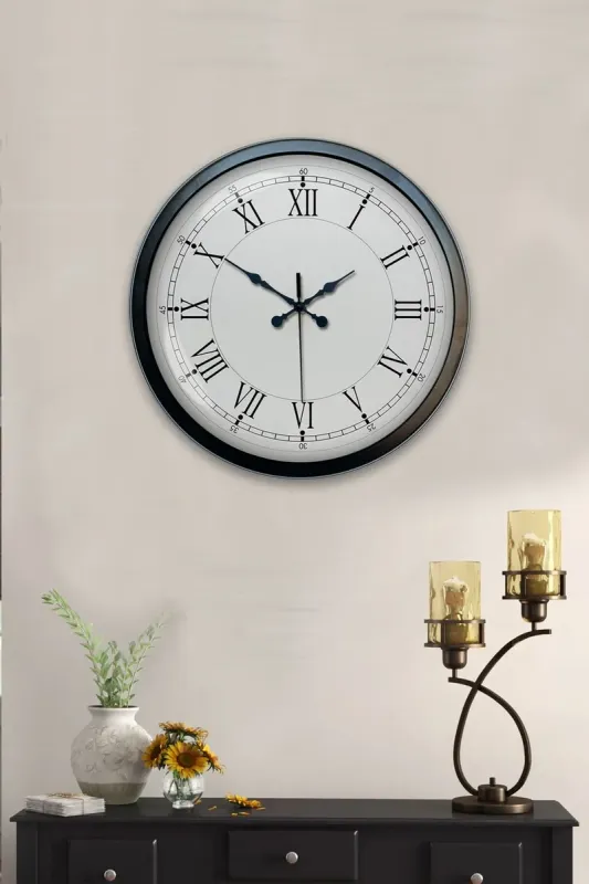 Retro Görünümlü Siyah Metal Duvar Saati 40 cm · Model 4055B