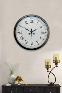 Retro Görünümlü Siyah Metal Duvar Saati 40 cm · Model 4055B