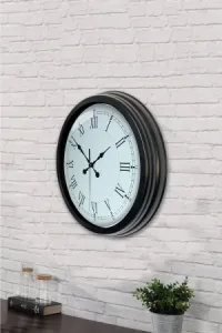 Retro Görünümlü Siyah Metal Duvar Saati 40 cm · Model 4055B