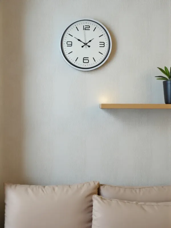 Beyaz Plastik Duvar Saati 36 cm · Model PP-3608W