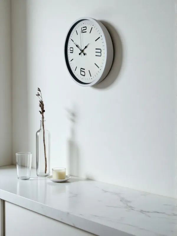 Beyaz Plastik Duvar Saati 36 cm · Model PP-3608W