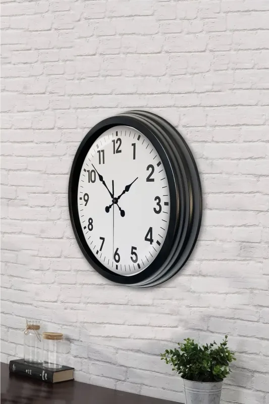 Siyah Metal Duvar Saati 40 cm · Model 4001B