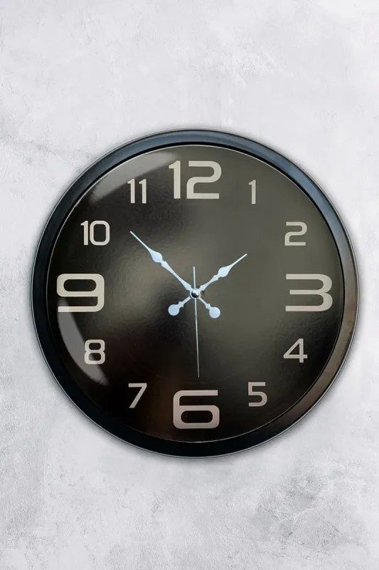 Siyah Metal Duvar Saati 40 cm · Model 4009B