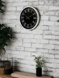 Roma Rakamlı Beyaz Plastik Duvar Saati 36 cm · Model PP-3651W