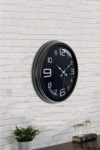 Siyah Metal Duvar Saati 40 cm · Model 4009B
