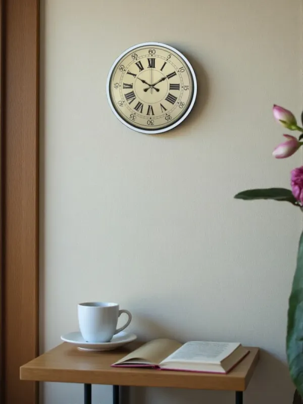 Retro Görünümlü Beyaz Plastik Duvar Saati 36 cm · Model PP-3665W